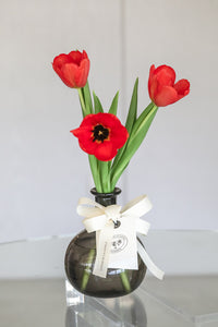 Licorera Humo con tulipanes