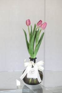 Licorera Humo con tulipanes